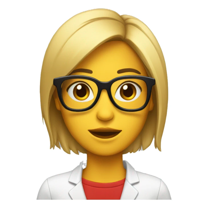 chica con pelo rojo ,gafas negras y ordenador  sticker