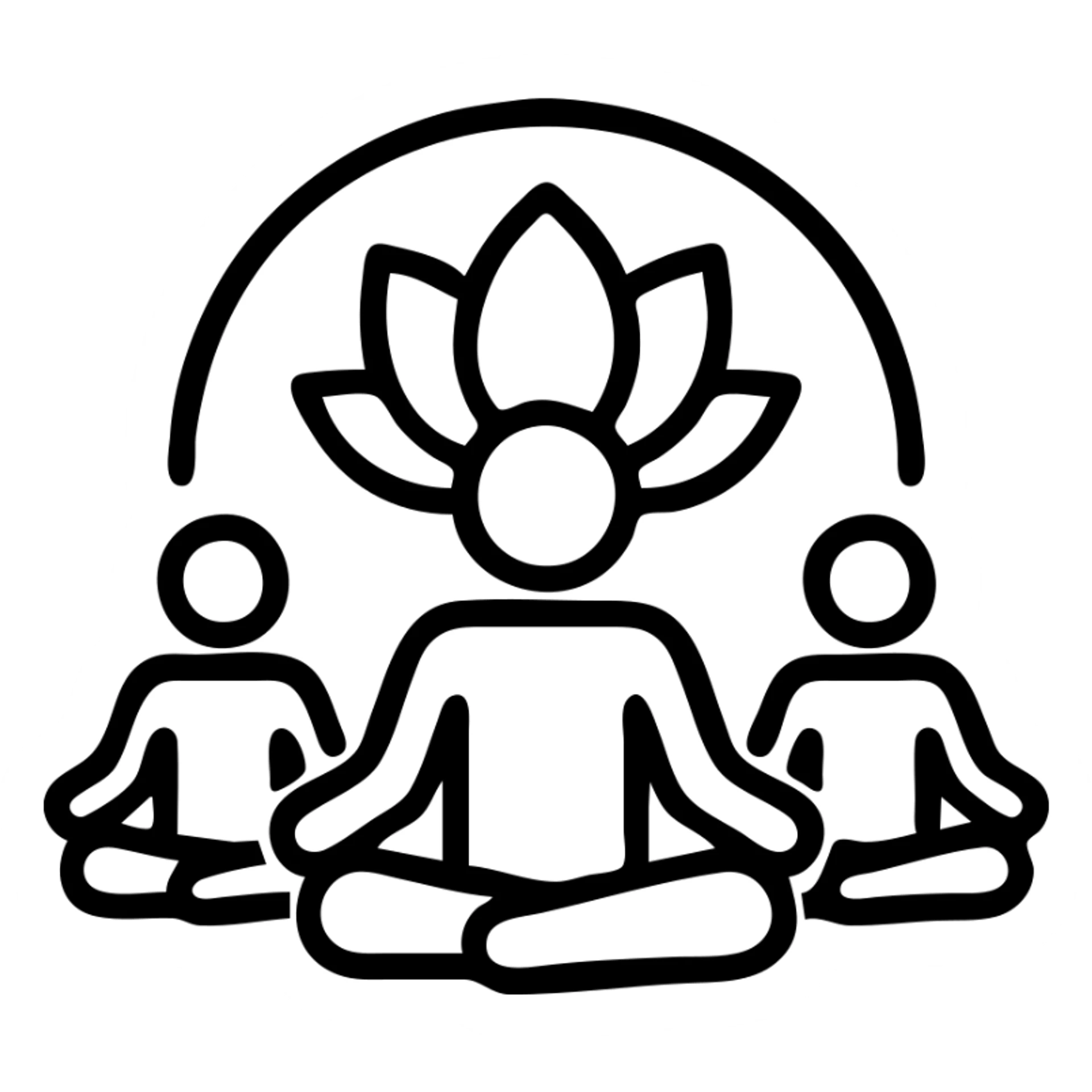 icon on the theme of yoga retreat classes.  sticker