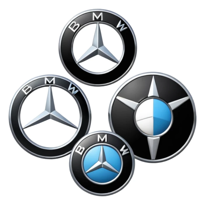 mercedes and BMW logo sticker