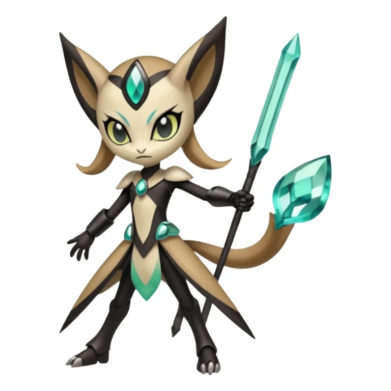 Cool epic legendary badass edgy handsome realistic Meloetta-Inteleon-Gabite-Pokémon-Fakémon-fusion-hybrid-creature sticker