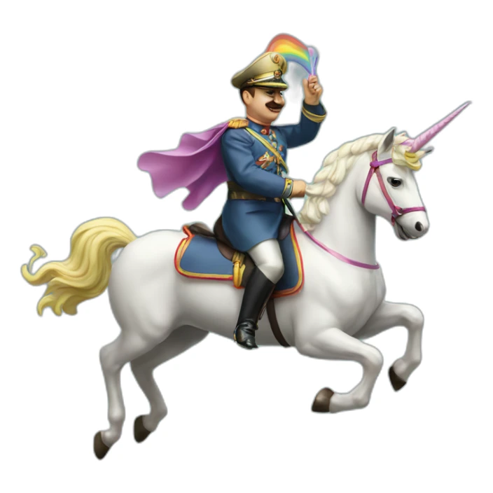 Francisco franco rides rainbow unicorn sticker