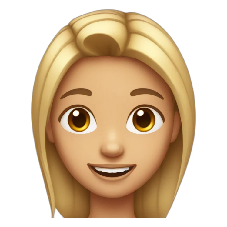 girl with long fake front teeth sticker