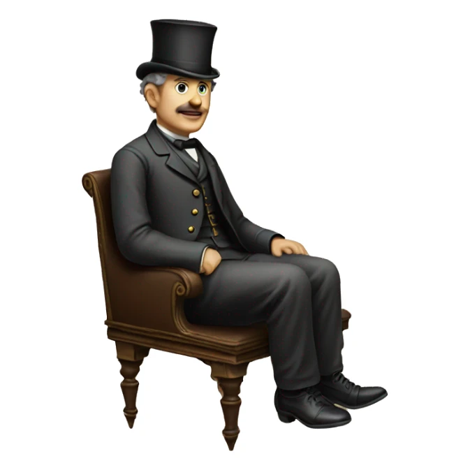 Victorian man seat on the suitcase sticker