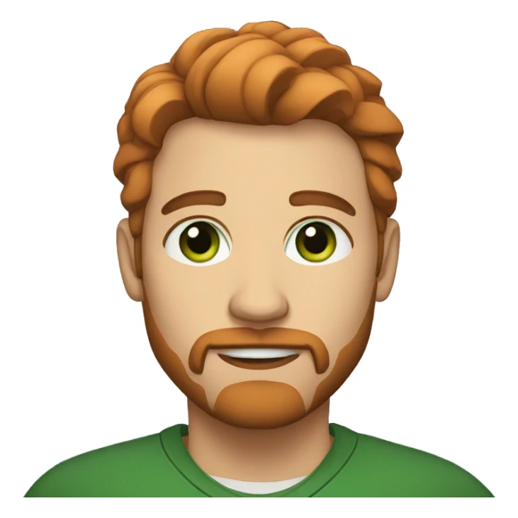 auburn male with goatee and green eyes sticker