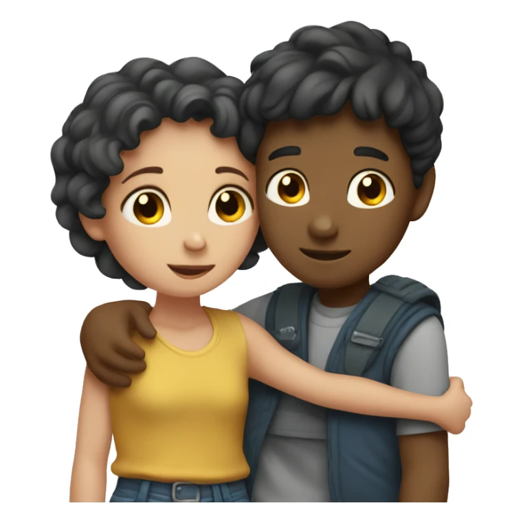 The boy hugs the girl  sticker