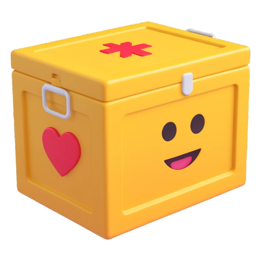 medical supply crate from Tarkov, 3D emoji style sticker