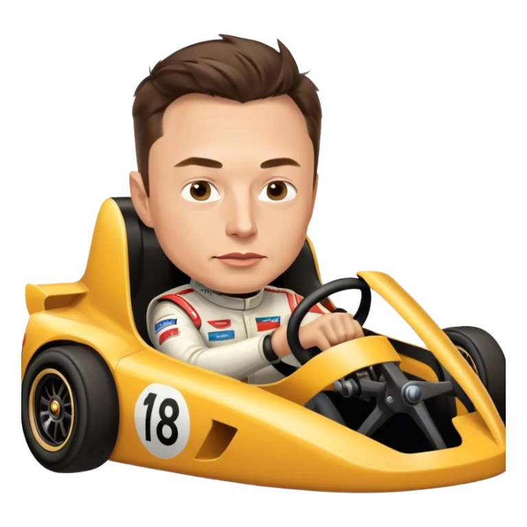 race car with elon musk inside sticker
