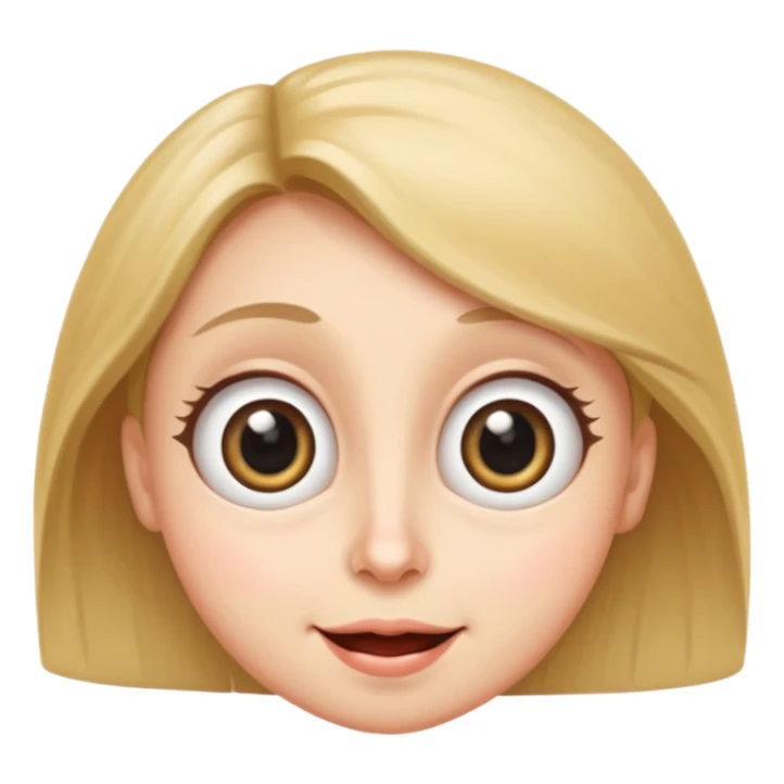 Funny caricature style cartoon, big eyes, happy face sticker