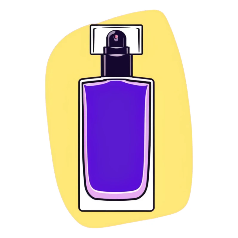 Fancy AVON fragrance bottle with purple liquid sticker