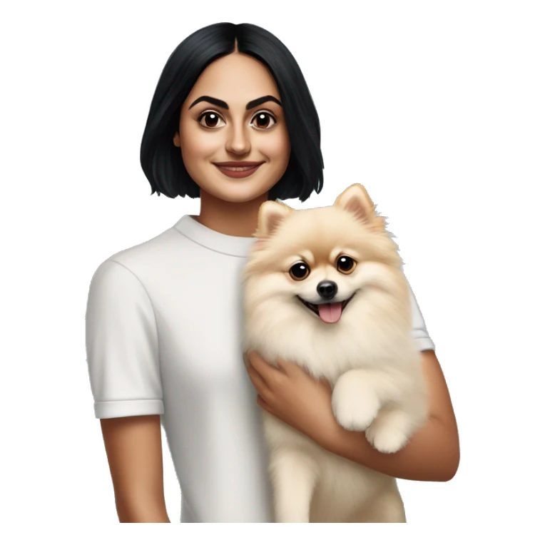 Camila Mendes with cream pomeranian sticker
