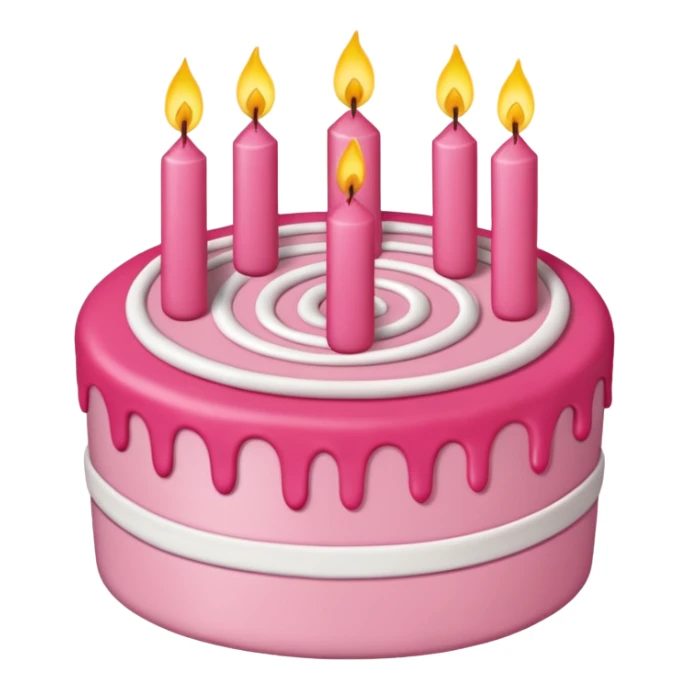 torta de cumpleaños rosada que tenga velitas sticker