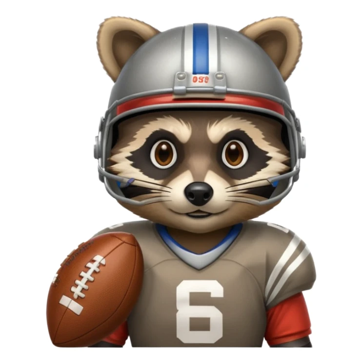 american football player raccoon sticker