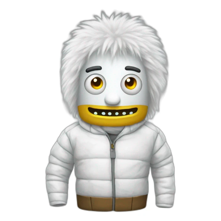 Bender from Futurerama wearing white fur jacket and handing sugar sticker