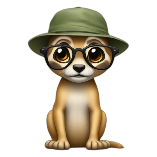 Suricate avec casquette et lunette sticker