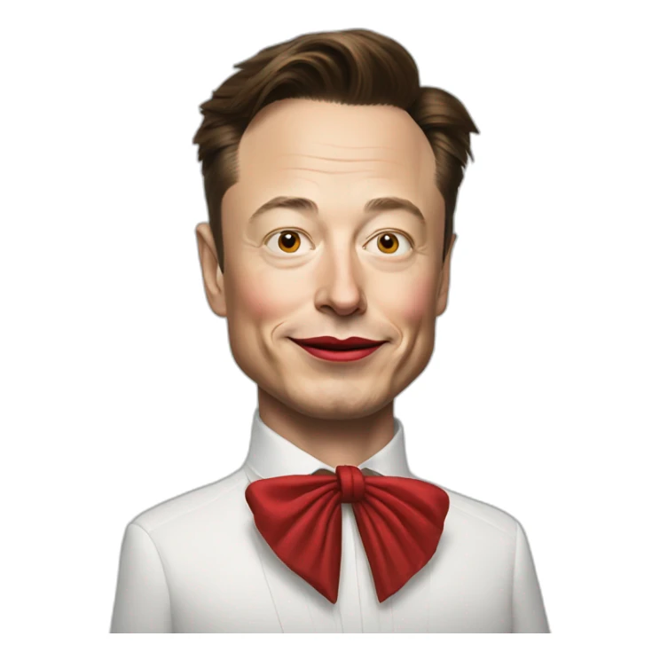 elon musk with clown red nose sticker