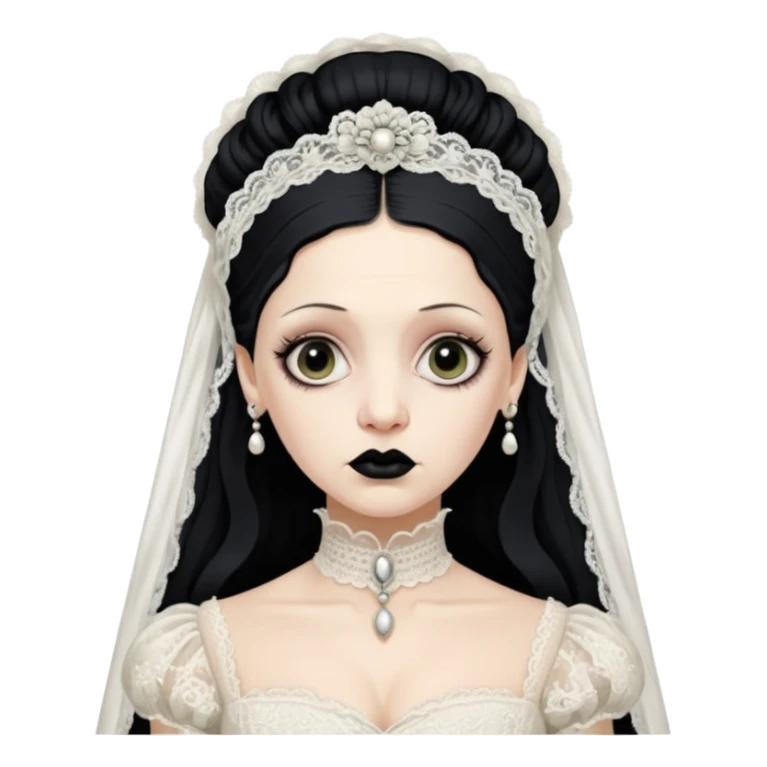 Lene Lovich like victorian creepy bride sticker
