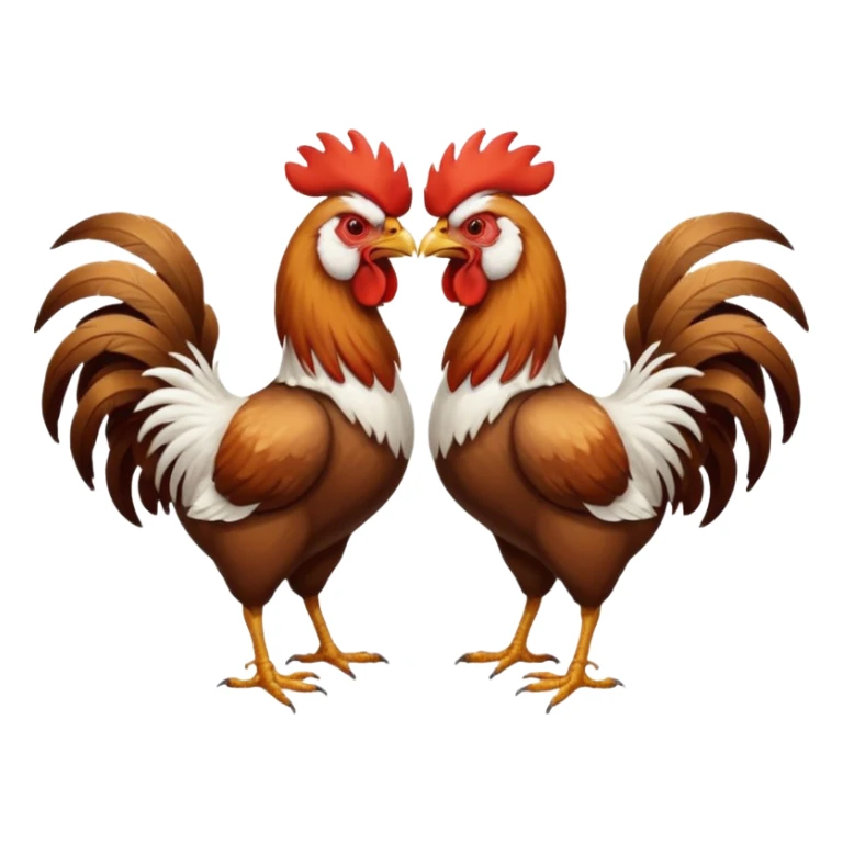 Gallos peleando sticker