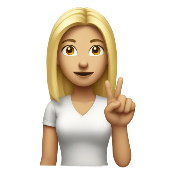 A blonde girl flipping someone off with her middle finger sticker
