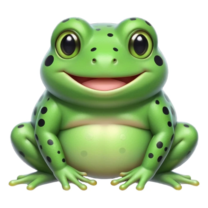 simple fat kawaii frog whole body, Use “dot eyes” and “solid black circles” together. for the eyes sticker