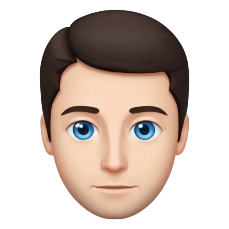 Jon Abrahams (b.1977) with blue eyes, dark brown hair sticker