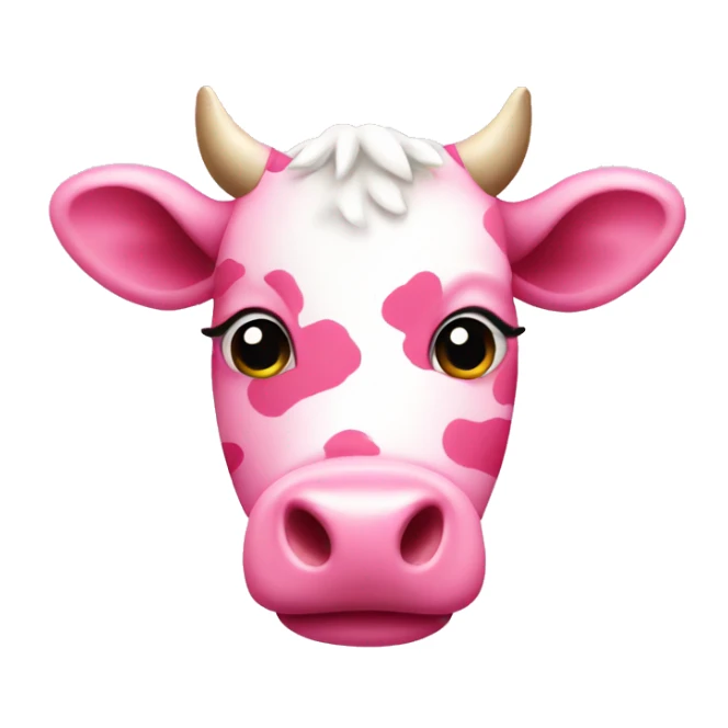 pink cow with heart spots sticker