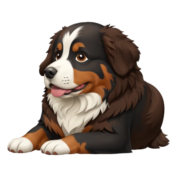 Generate a Bernese Mountain Dog that is just taking care of physiological needs sticker