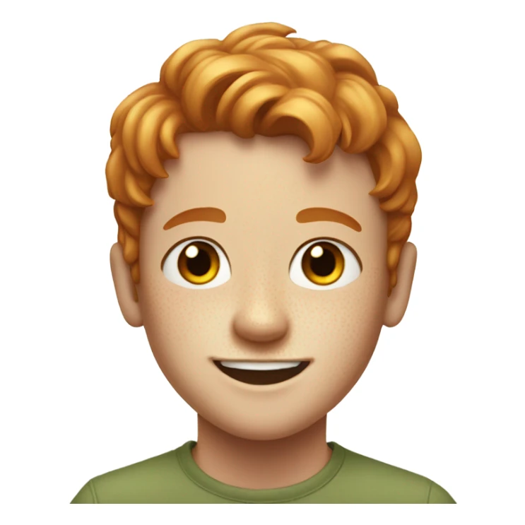 smiling boy with reddish-blonde hair and freckles portrait sticker