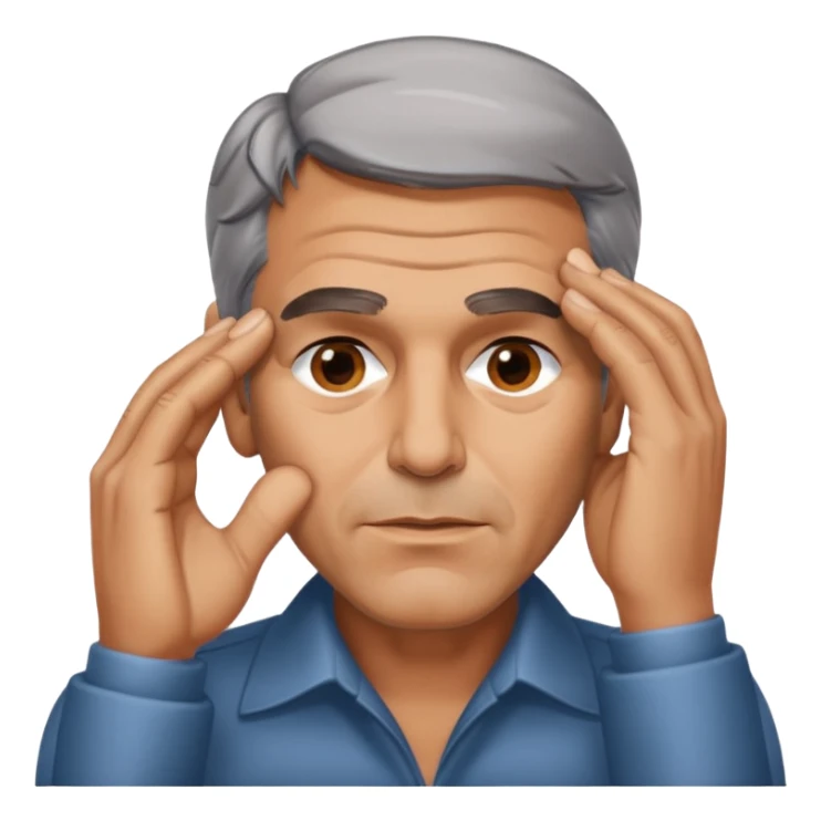 George clooney covering his eyes with his hand sticker