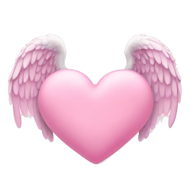 pink pastel heart with angel wings sticker