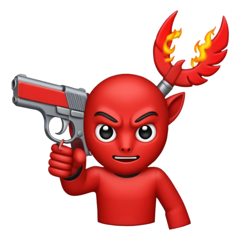 Un 👹 con una pistola en la mano  sticker