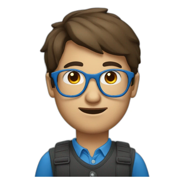 Homme brun aux yeux bleu avec lunette sticker