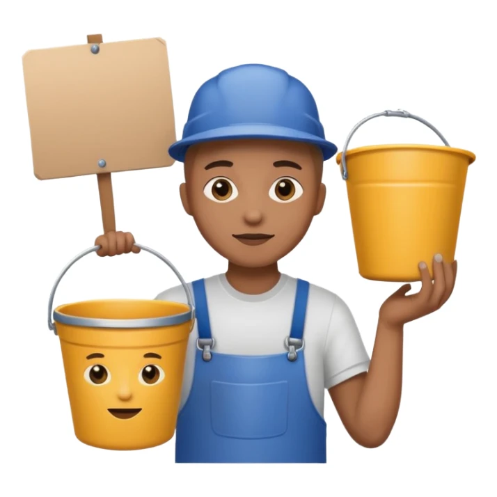 Poster Paster + bucket, Street Artist. sticker