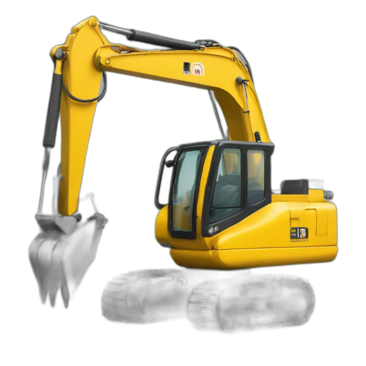 escavadeira hidráulica amarela  sticker