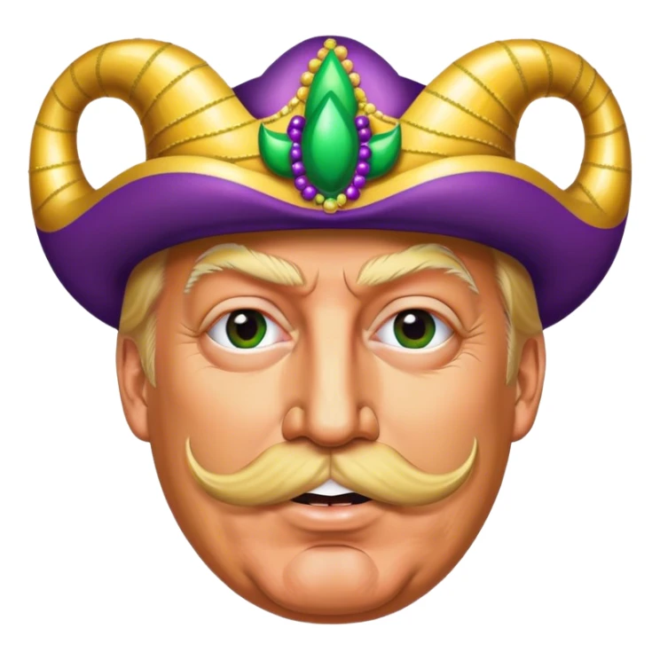 Donald trump at Mardi Gras with a moustache  sticker