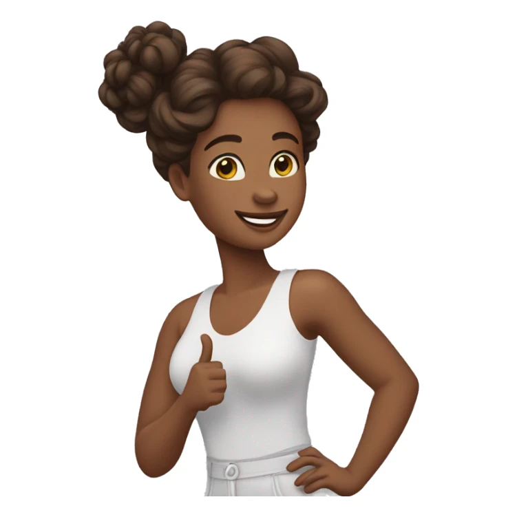 👱🏾‍♀️create a body for this emoji, and her hand is waving sticker