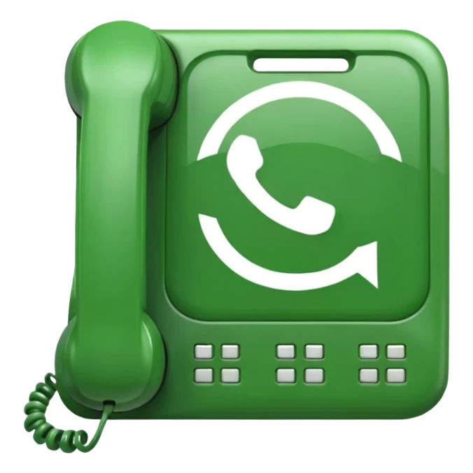 mini emoji-sized WhatsApp icon, 12x12 pixels, simple, recognizable, green and white sticker