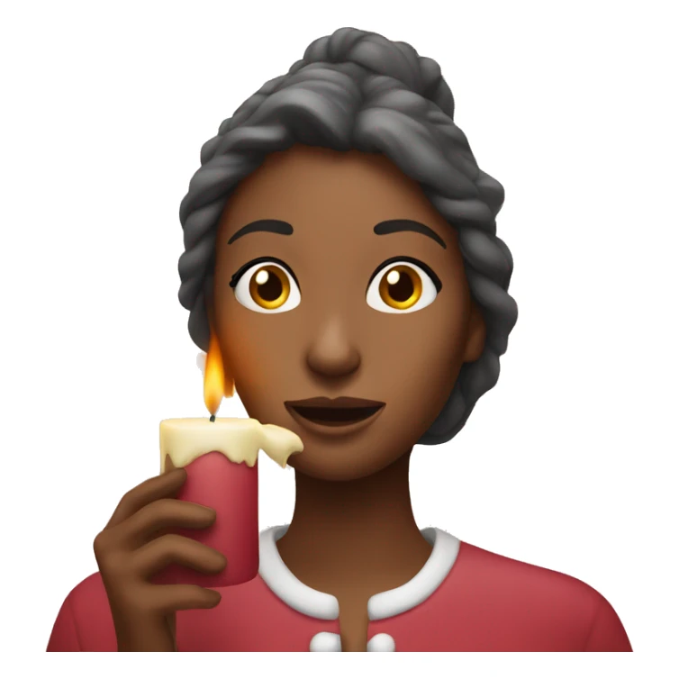 Woman smelling Christmas Candle sticker