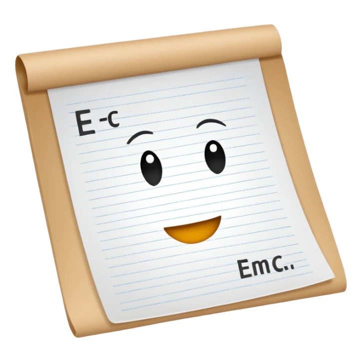 E=mc² on a sheet of paper sticker