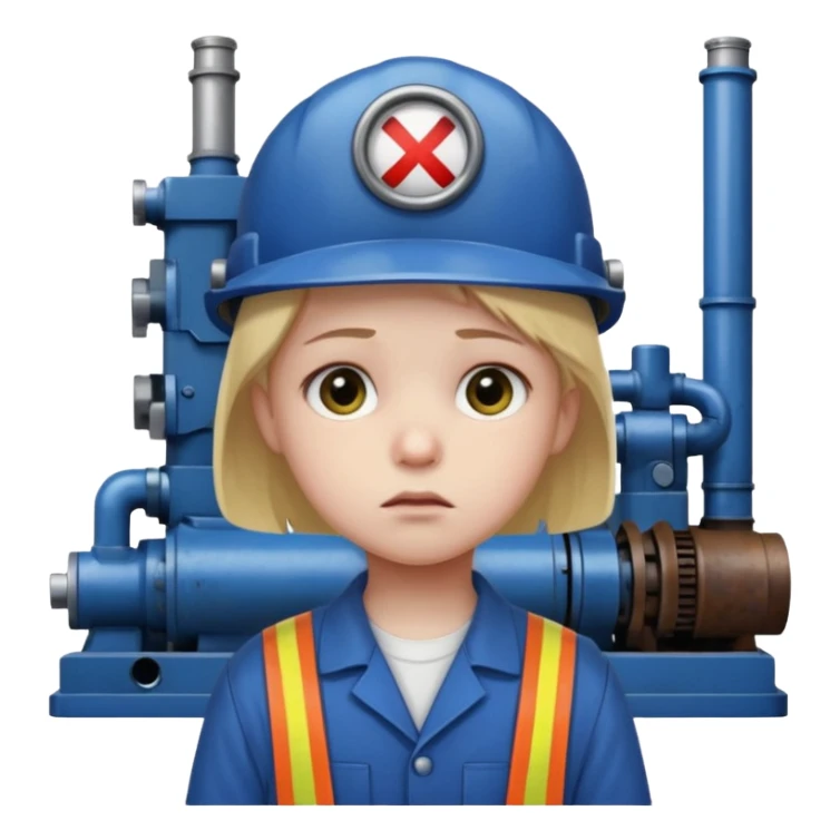 a child with a sad face works in a factory sticker