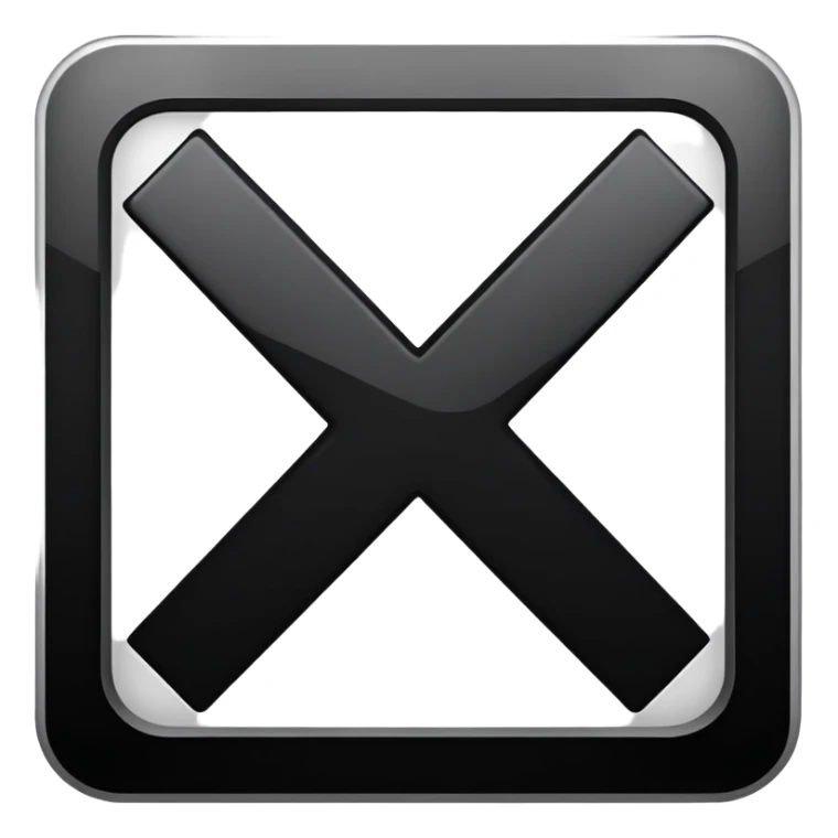 Crossed out symbol, x mark in a square sticker