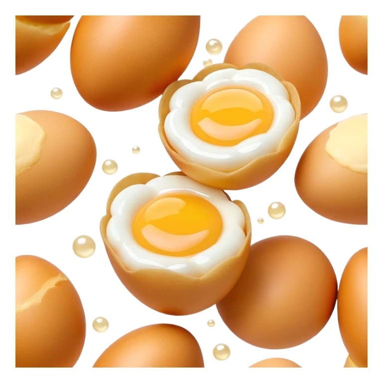 3D rendered Hong Kong egg puffs (鸡蛋仔) with condensed milk drizzle, authentic egg-shaped bubble pattern, golden bubbles with white drizzle, hyper-realistic texture, glossy finish sticker