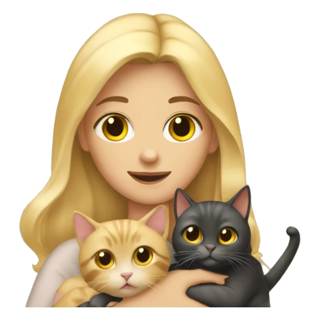 blonde girl holding 3 cats sticker