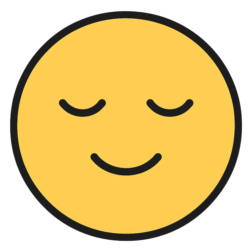 good face emoji, gentle smile, relaxed eyes sticker