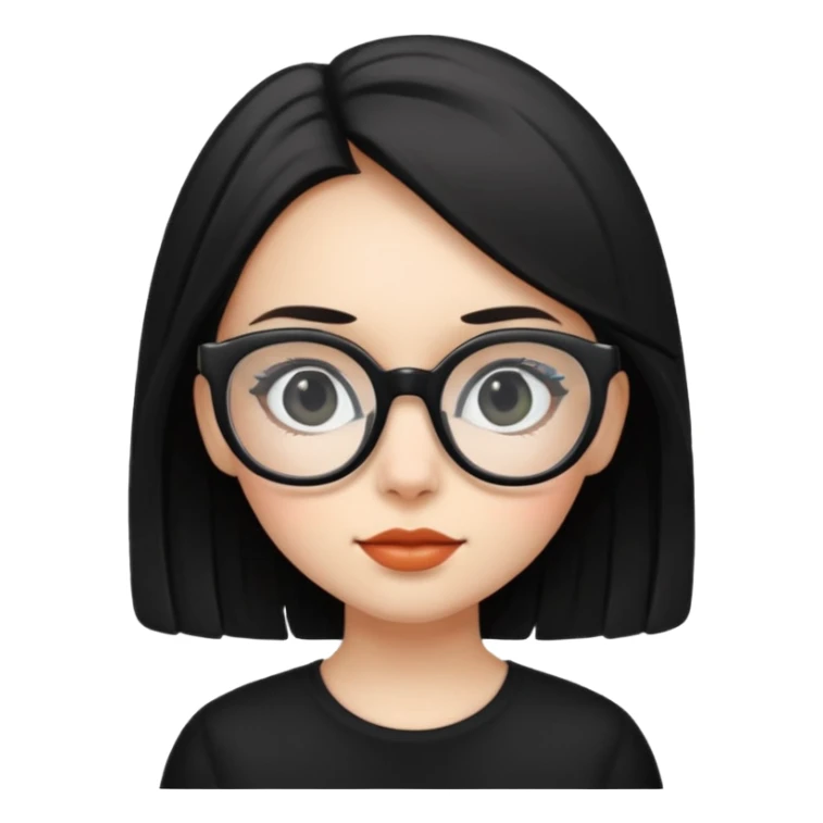 girl with big glasses,black wear sticker