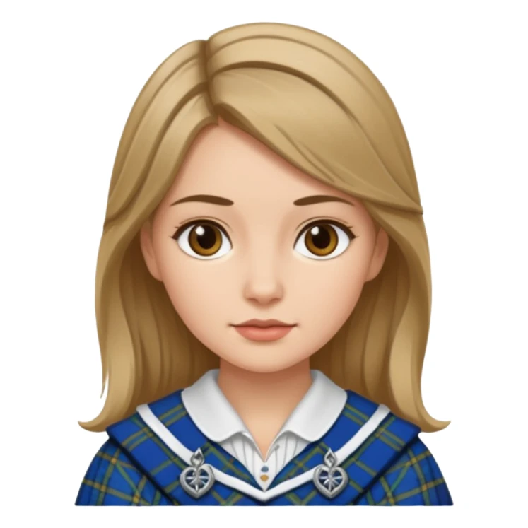 female with scottish attire and dark blonde hair sticker