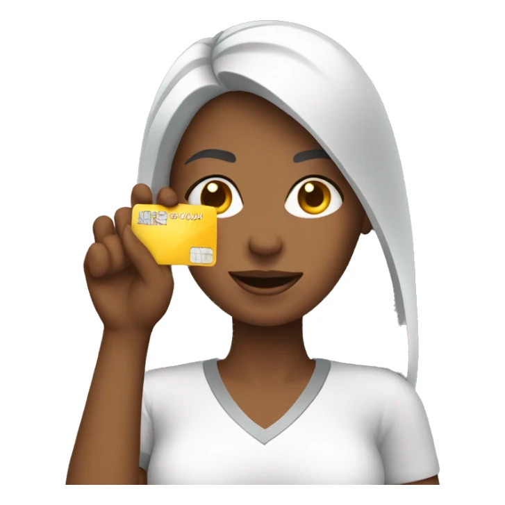 Women holding a Credit card  sticker