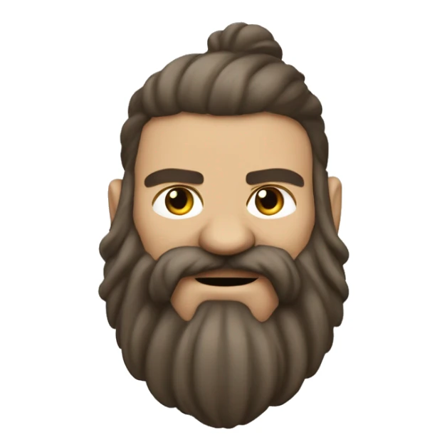 Emoji d'un nain guerrier barbu avec une hache  sticker