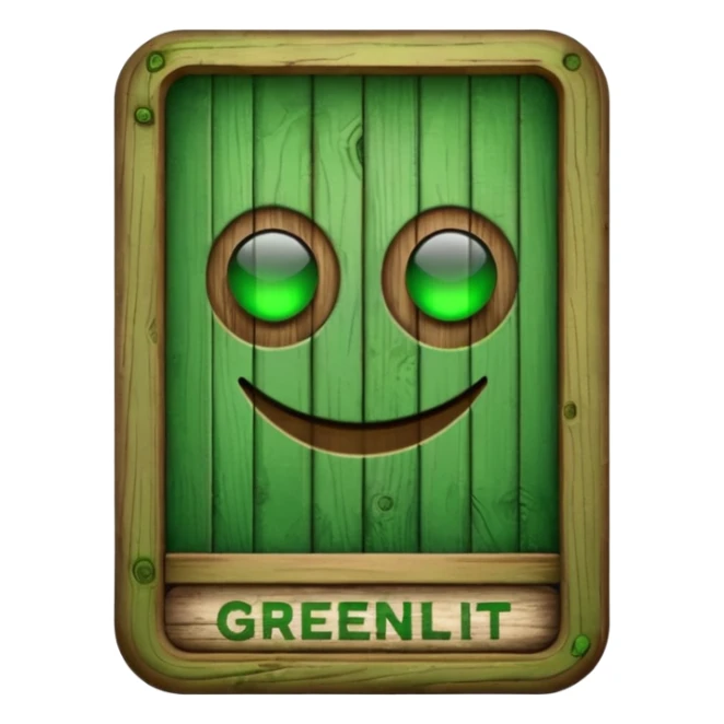 Sign that says “greenlit” written on it  sticker