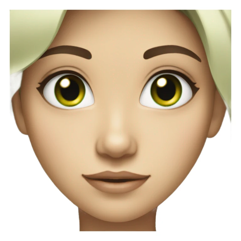 girl with black wavy hair and green eyes  sticker