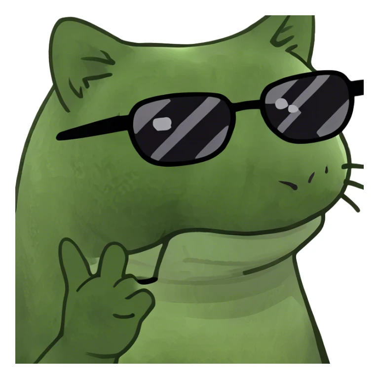 Cat with sunglasses sticker